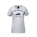Lake Ontario - Collegiate Ladies Tee, Athletic Grey