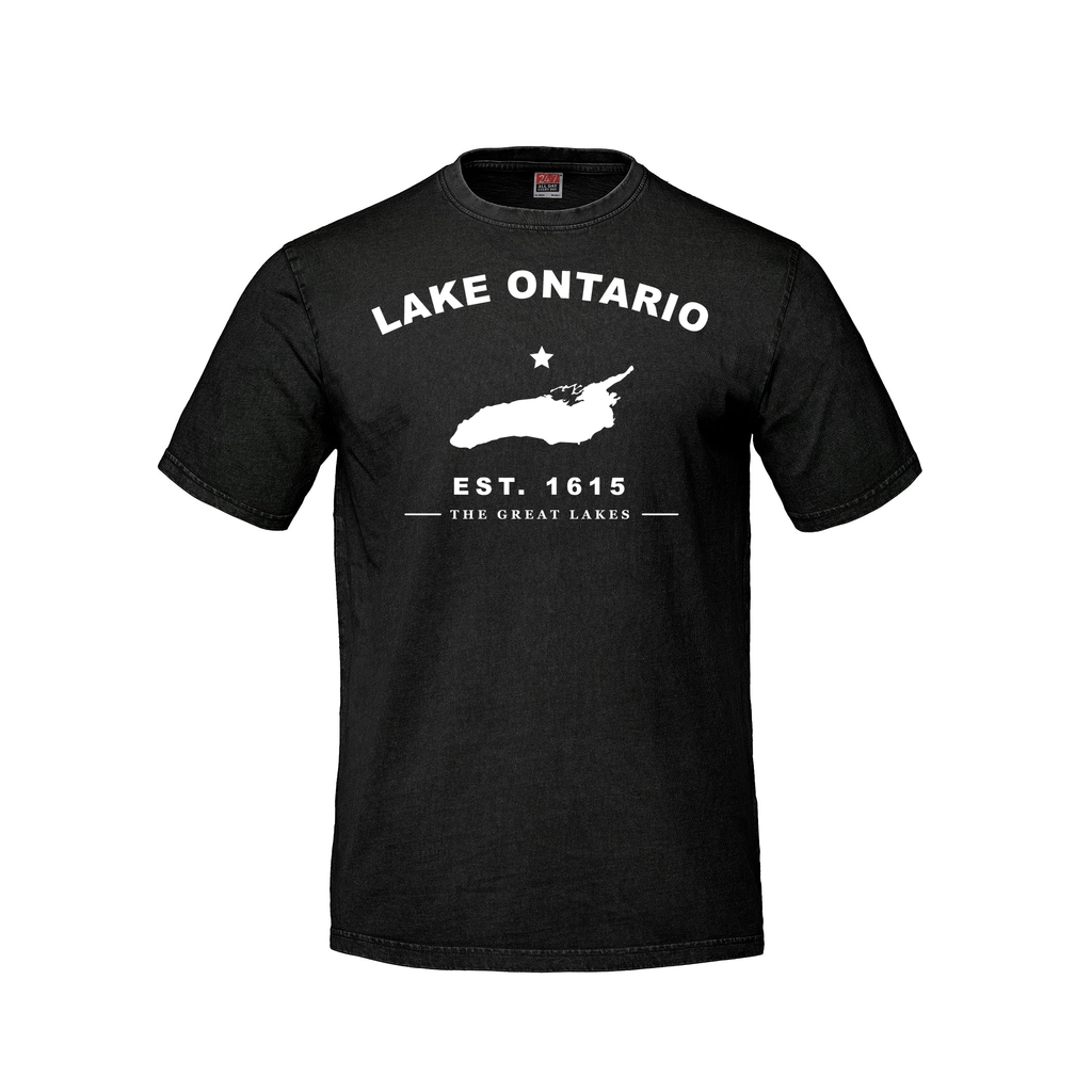 Lake Ontario - Collegiate Adult Tee, Black