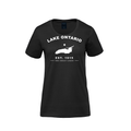 Lake Ontario - Collegiate Ladies Tee, Black