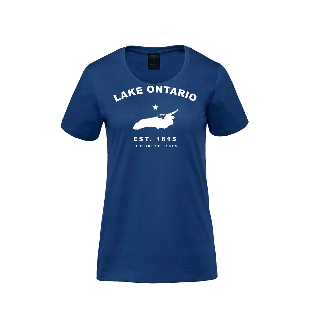 Lake Ontario - Collegiate Ladies Tee, Blue