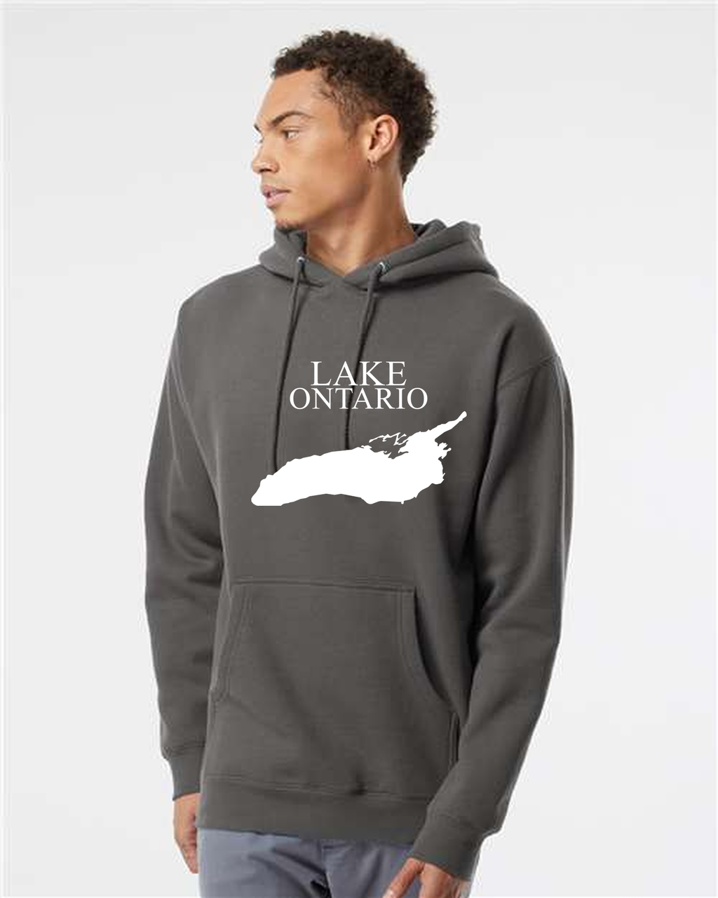 Lake Ontario - Condensed Tall Hoodie, Charcoal