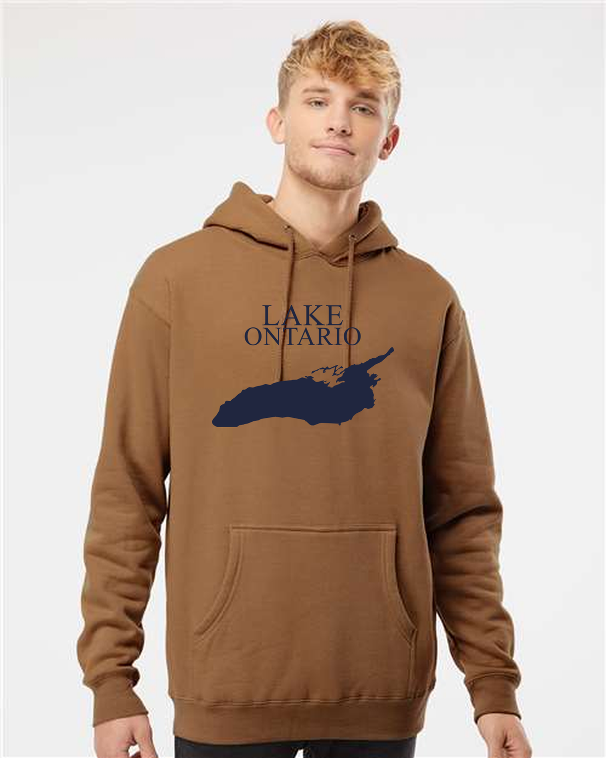 Lake Ontario - Condensed Tall Hoodie, Saddle