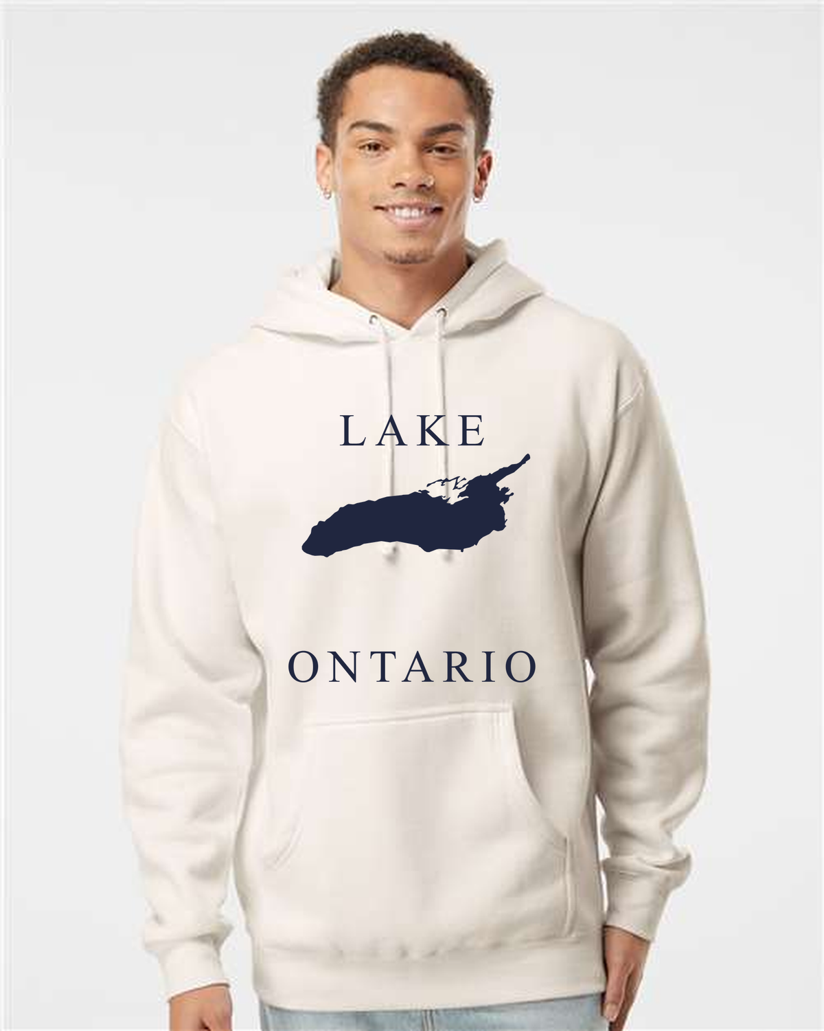 Lake Ontario - Copperplate Sandwich Hoodie, Bone