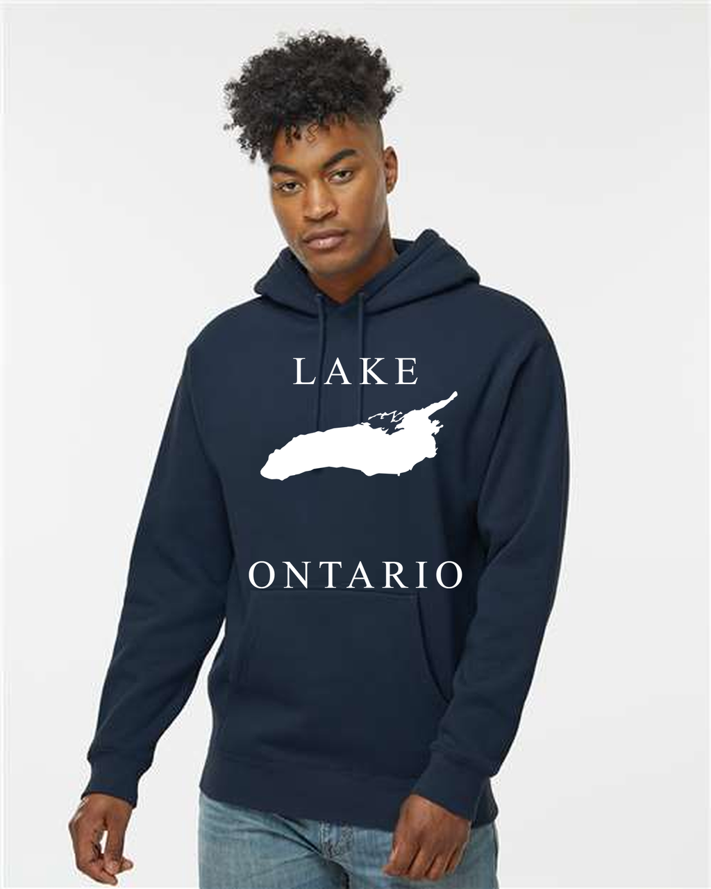 Lake Ontario - Copperplate Sandwich Hoodie, Navy