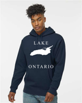 Lake Ontario - Copperplate Sandwich Hoodie, Navy