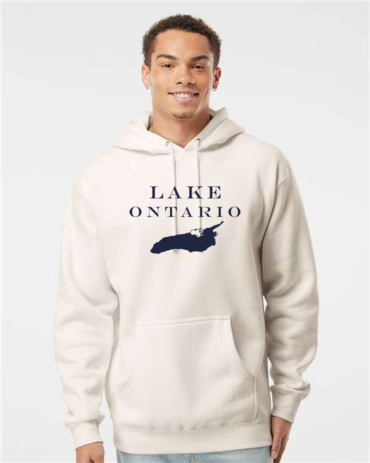 Lake Ontario - Engravers Label Hoodie, Bone