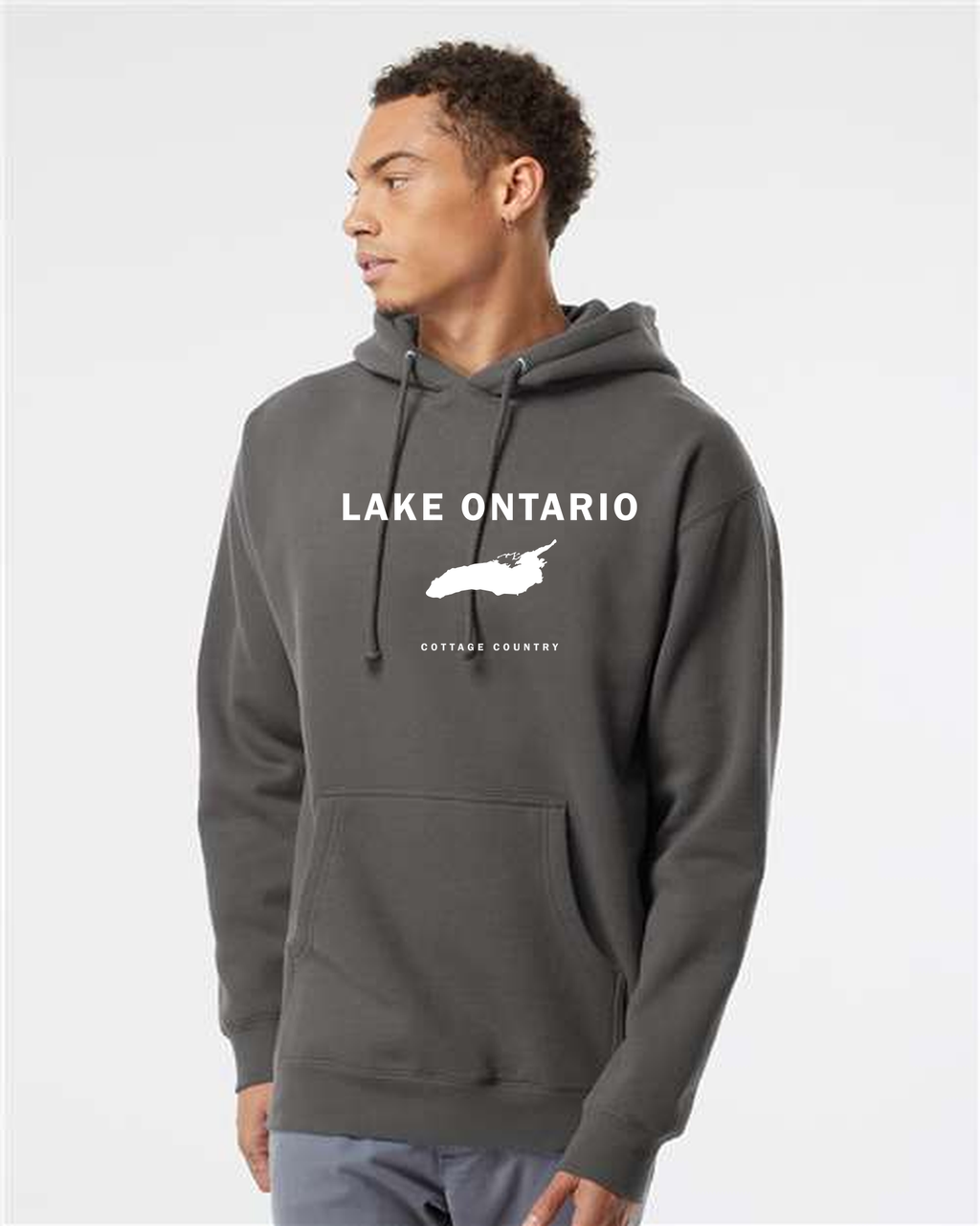 Lake Ontario - Franklin Modern Hoodie, Charcoal