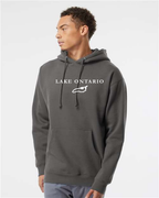 Lake Ontario - Garamond Fashion Hoodie, Charcoal