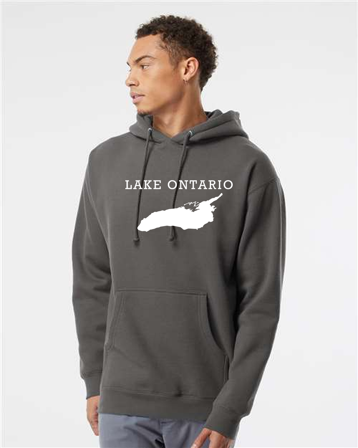 Lake Ontario - Rockwell Broad Hoodie, Charcoal