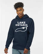 Lake Ontario - Stacked Block Hoodie, Navy