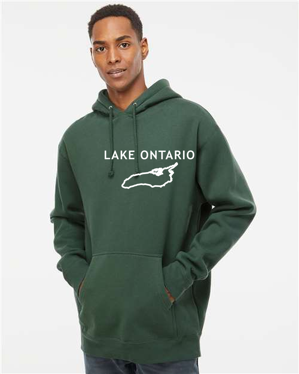 Lake Ontario - Trebuchet Outline Hoodie, Alpine Green