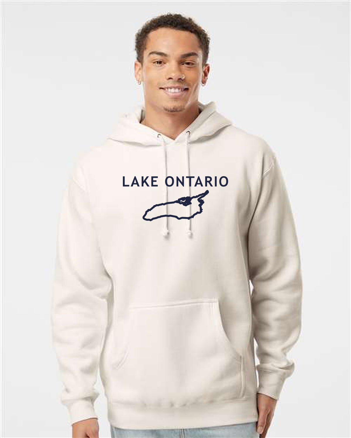 Lake Ontario - Trebuchet Outline Hoodie, Bone