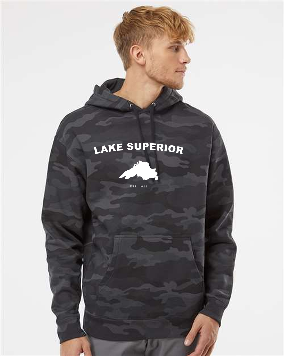 Lake Superior - Arc Classic Hoodie, Black Camo