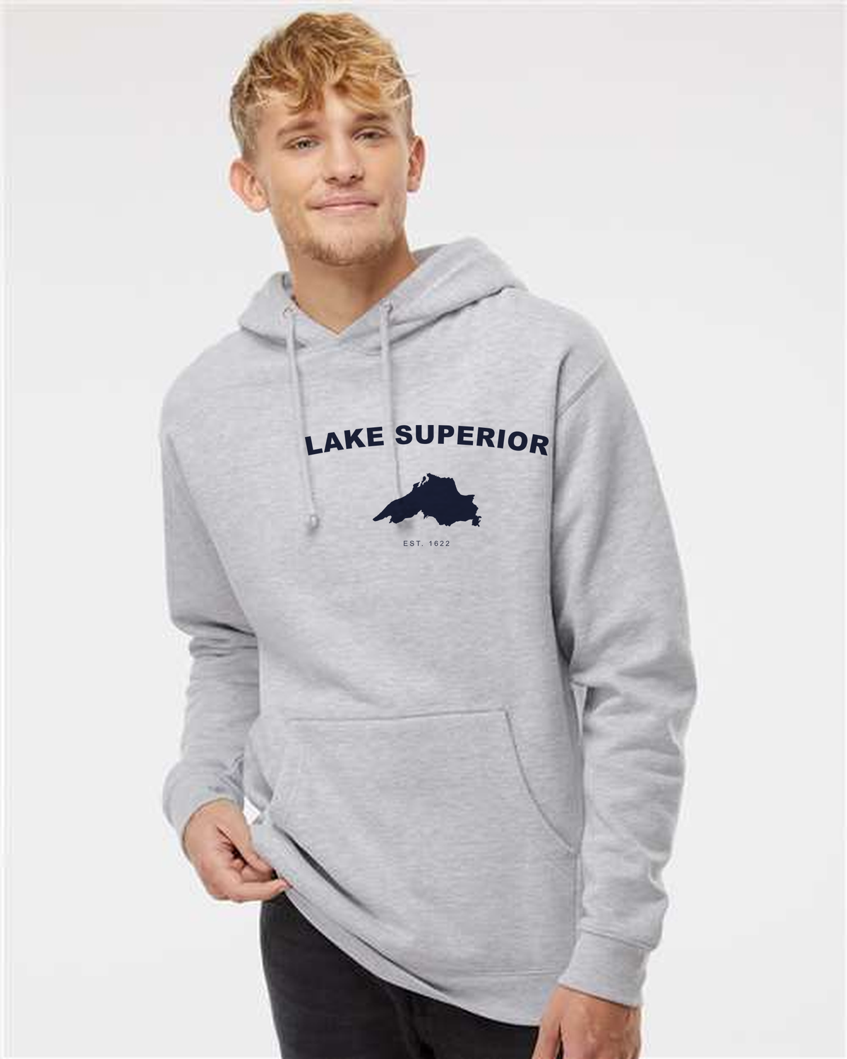 Lake Superior - Arc Classic Hoodie, Grey Heather