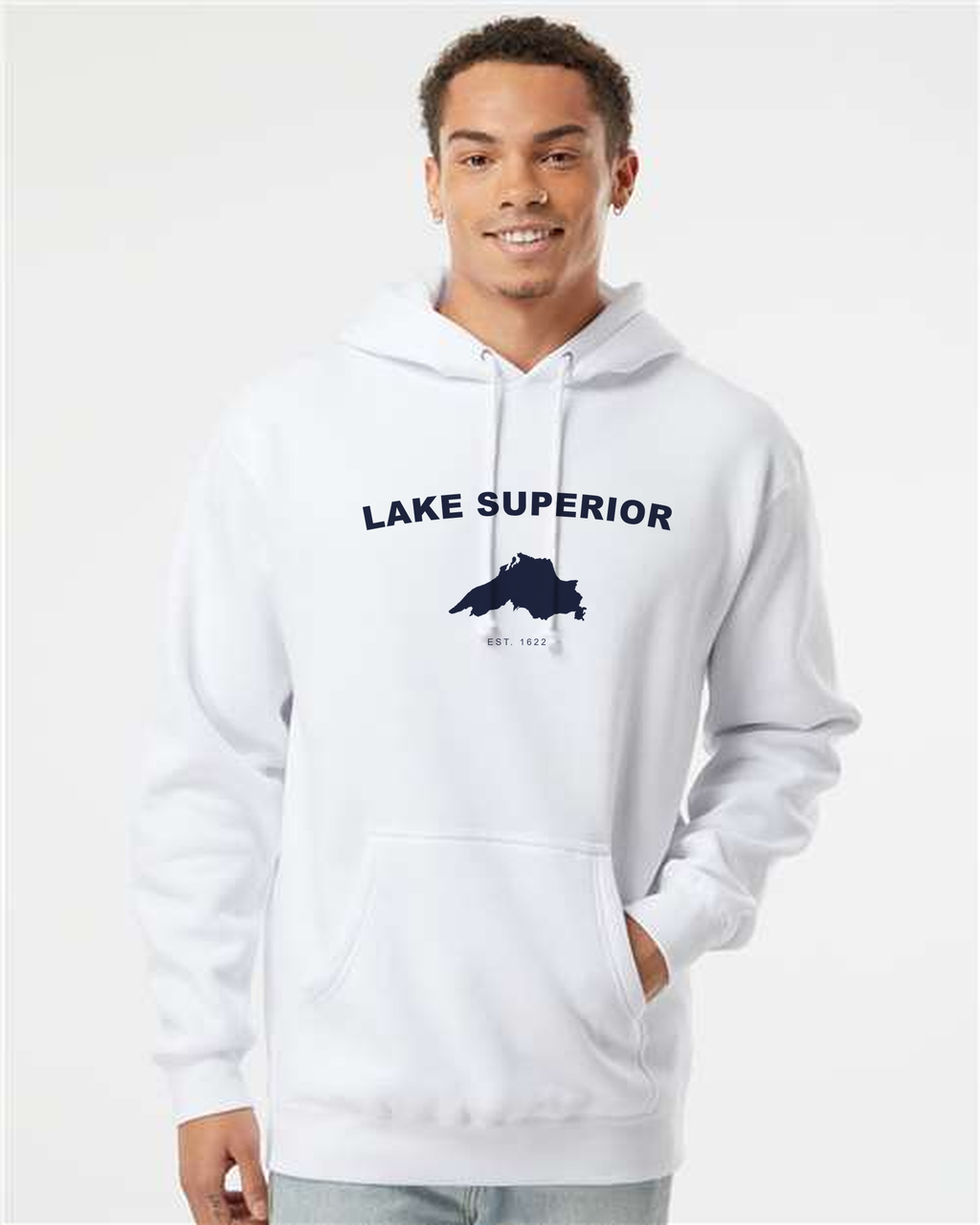 Lake Superior - Arc Classic Hoodie, White