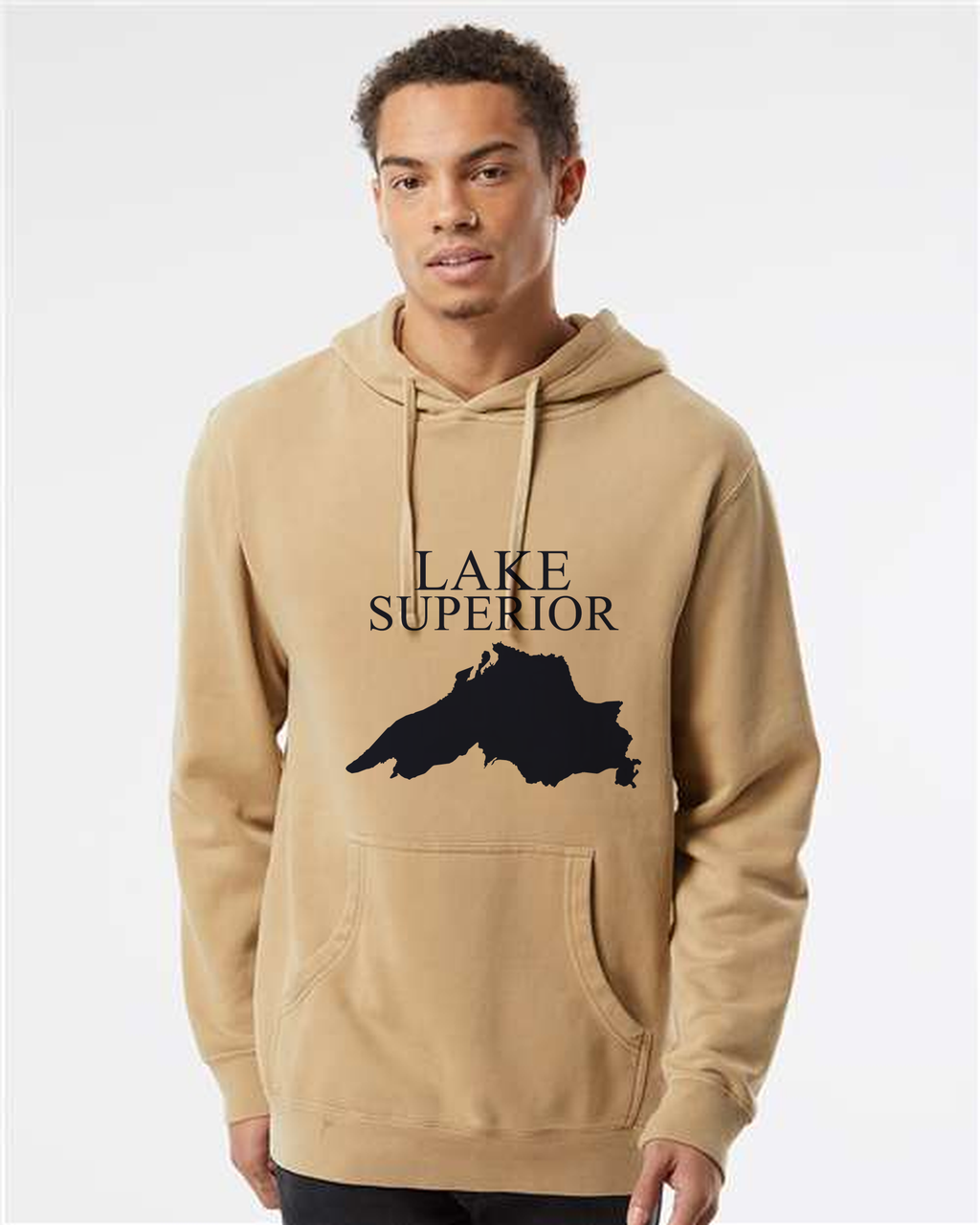Lake Superior - Condensed Tall Hoodie, Pigment Sandstone