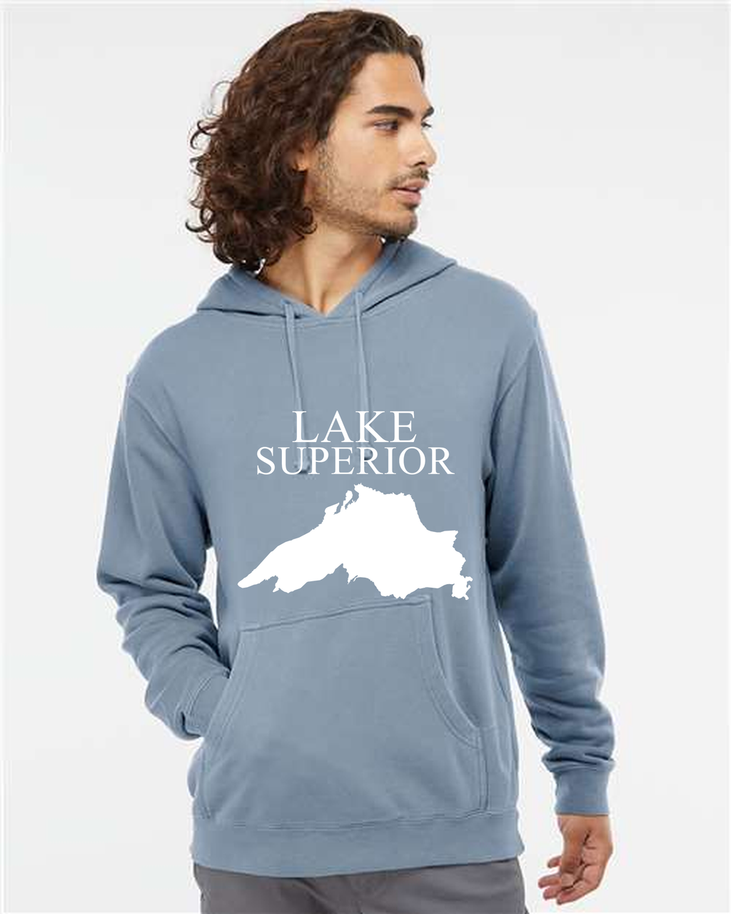 Lake Superior - Condensed Tall Hoodie, Pigment Slate Blue