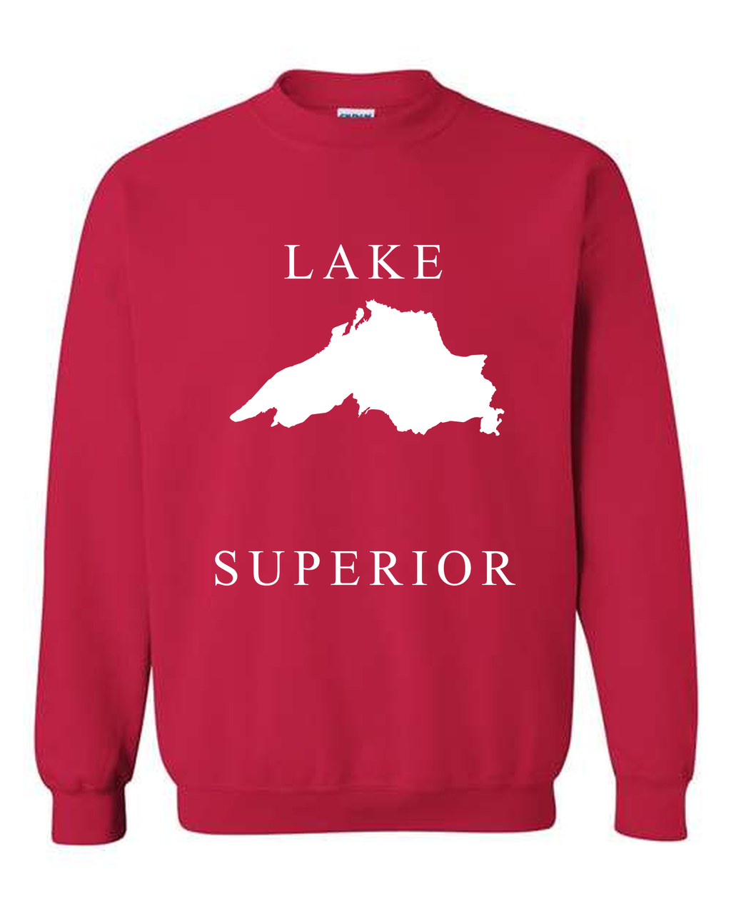 Lake Superior - Copperplate Sandwich Hoodie, Cherry Red