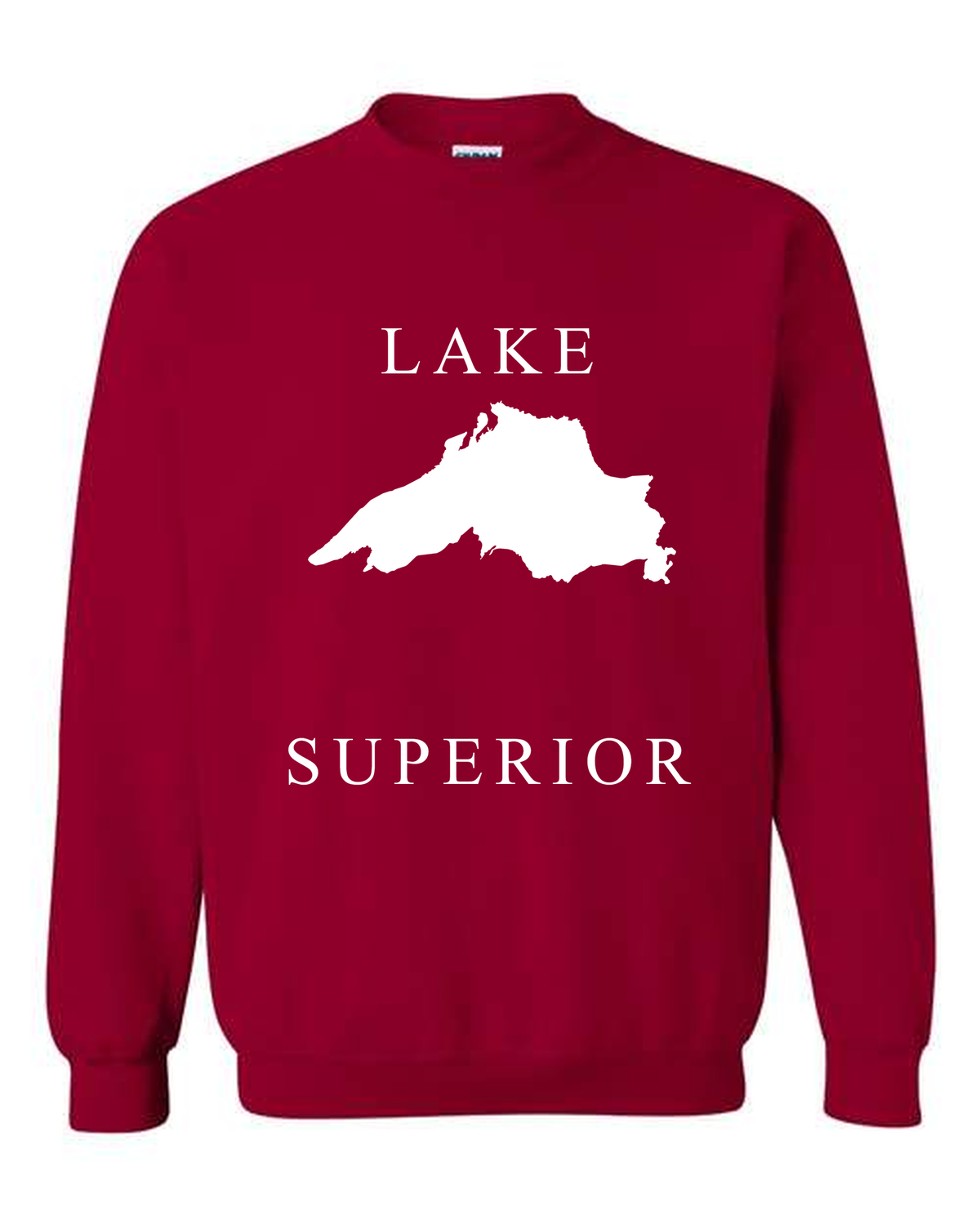 Lake Superior - Copperplate Sandwich Hoodie, Cardinal Red