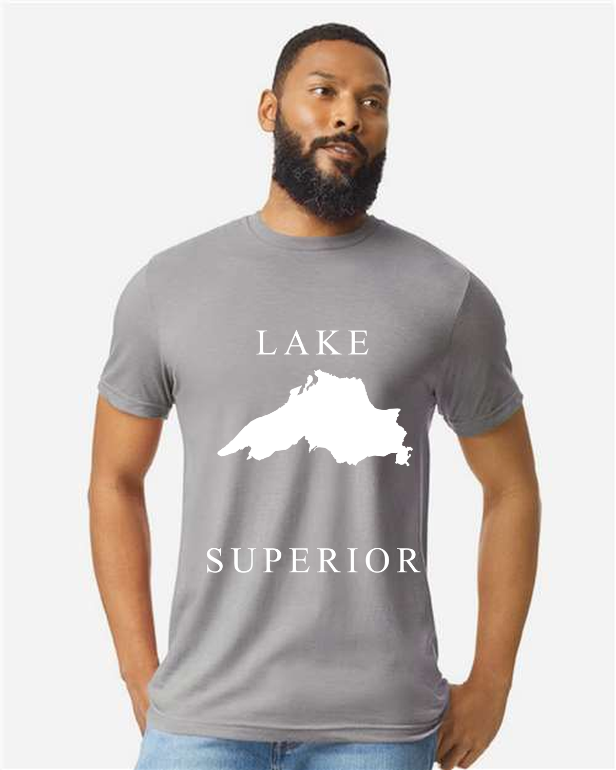Lake Superior - Copperplate Sandwich T-Shirt, Cement