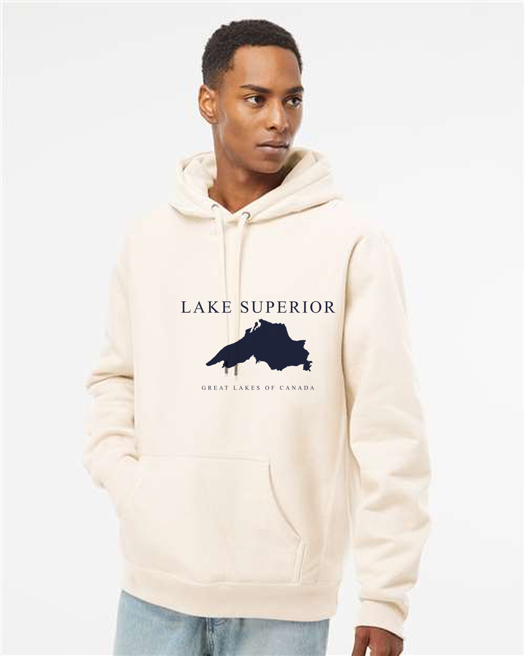 Lake Superior - Engraved Copperplate Hoodie, Bone