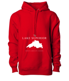 Lake Superior - Engraved Copperplate Hoodie, Red