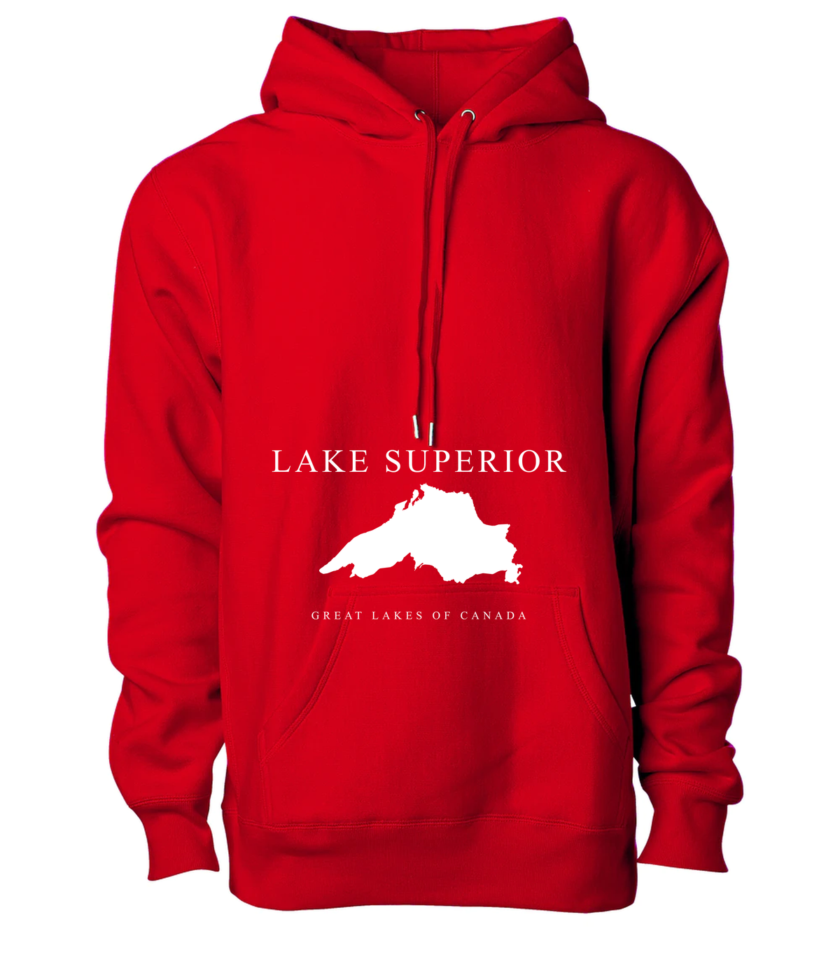 Lake Superior - Engraved Copperplate Hoodie, Red