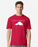 Lake Superior - Engraved Copperplate T-Shirt, Cherry Red