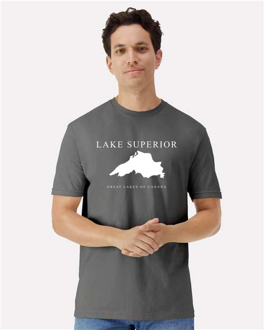 Lake Superior - Engraved Copperplate T-Shirt, Charcoal