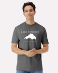Lake Superior - Engraved Copperplate T-Shirt, Charcoal