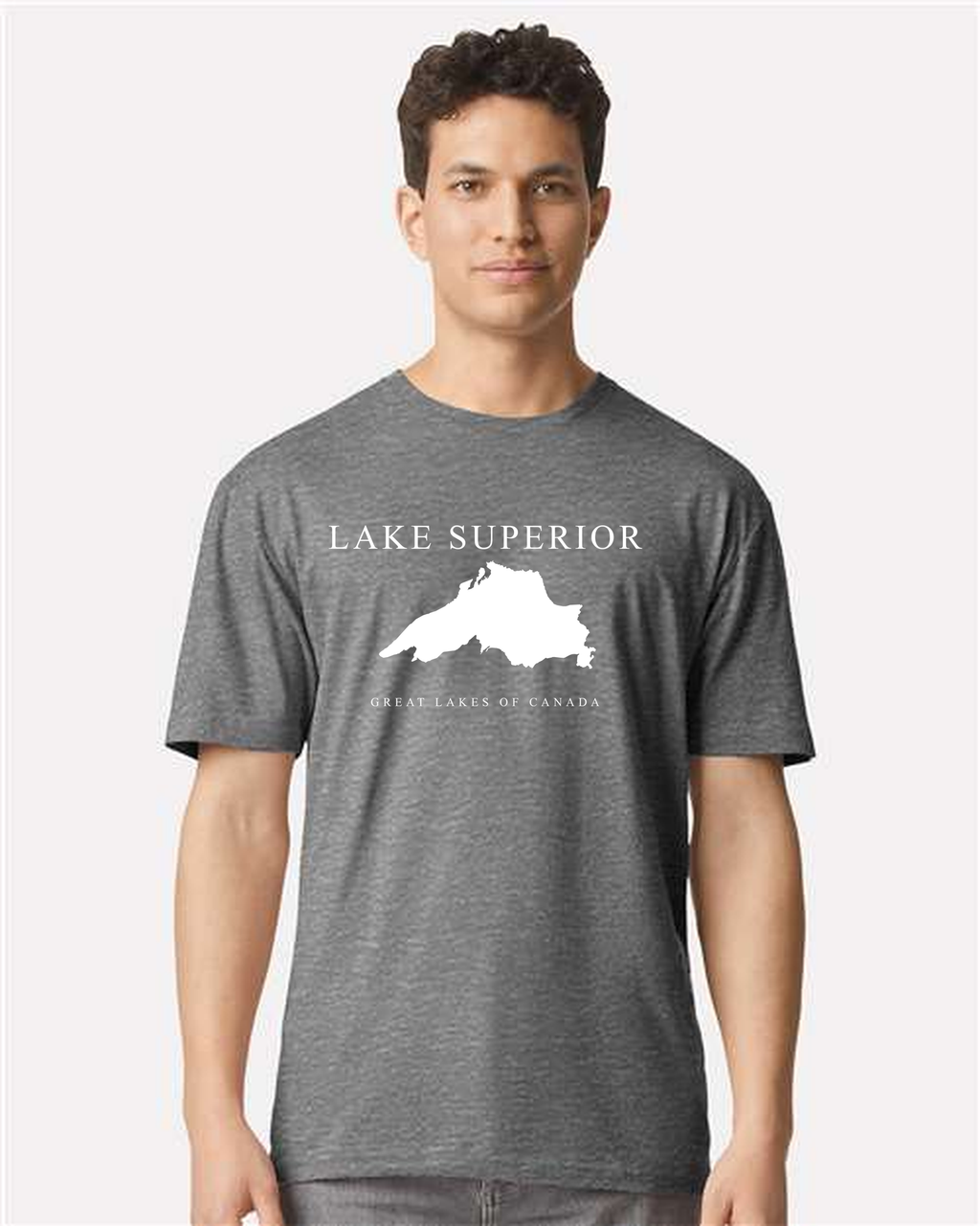 Lake Superior - Engraved Copperplate T-Shirt, Graphite Heather