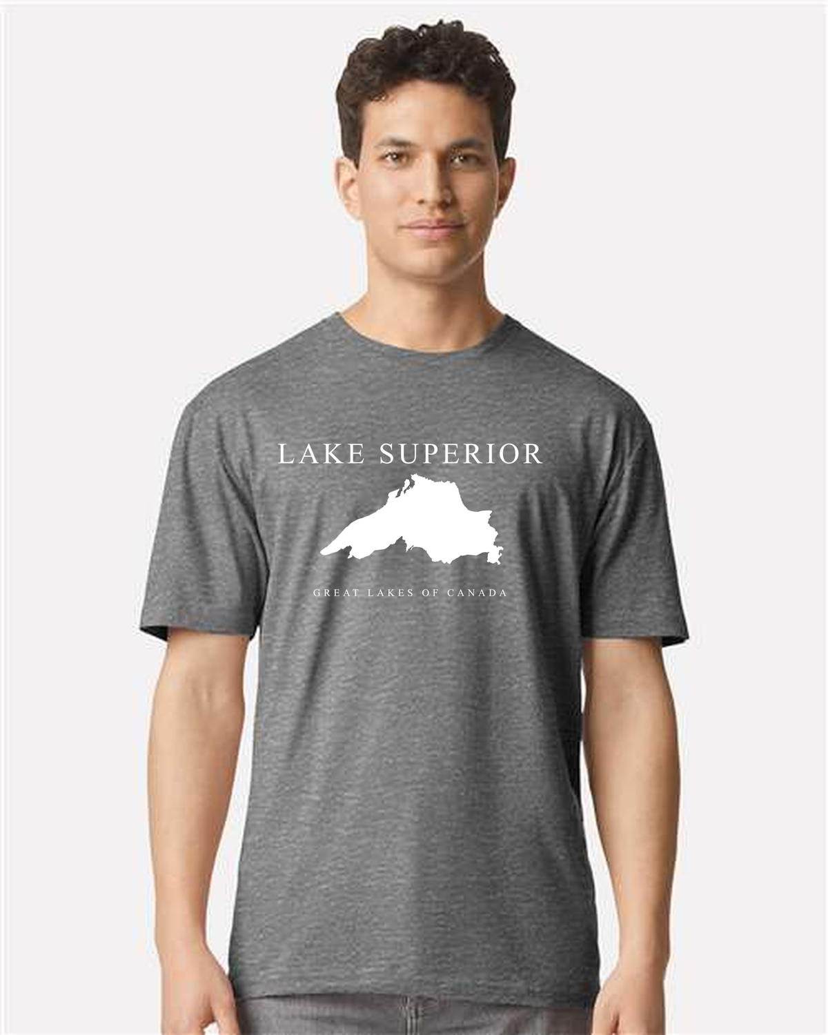 Lake Superior - Engraved Copperplate T-Shirt, Graphite Heather