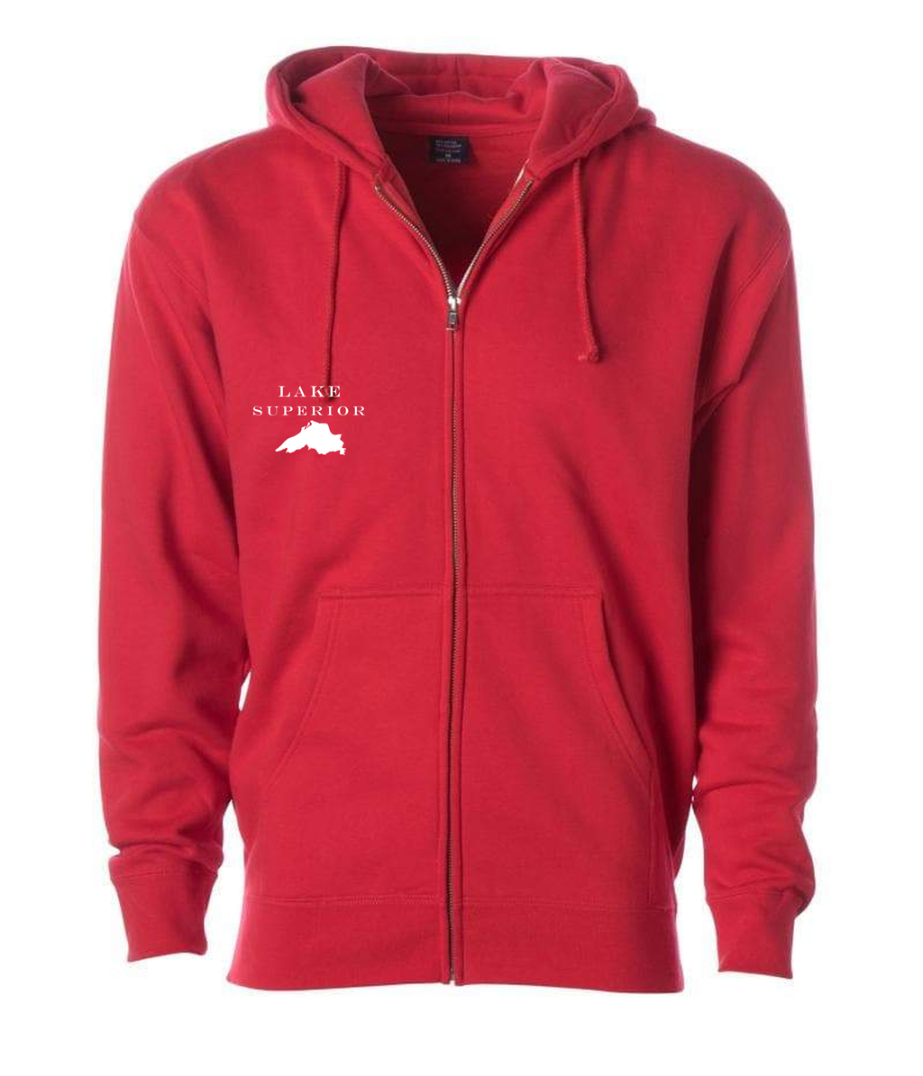 Lake Superior - Engravers Label Hoodie, Red