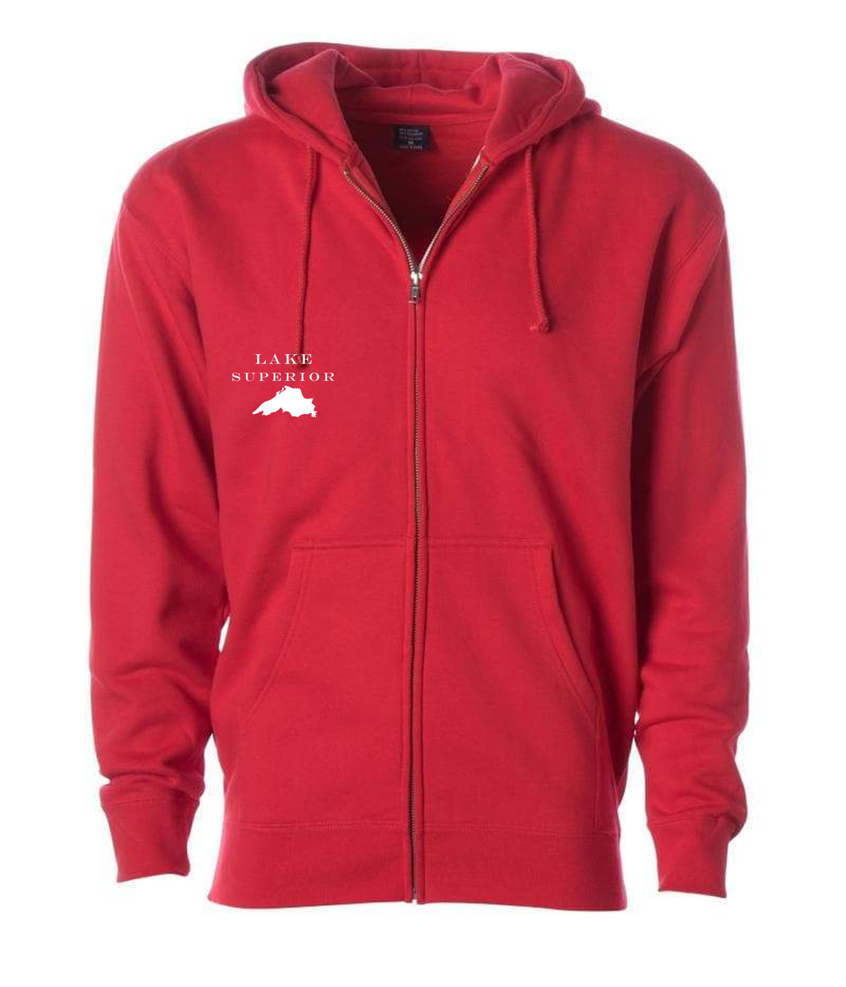 Lake Superior - Engravers Label Hoodie, Red