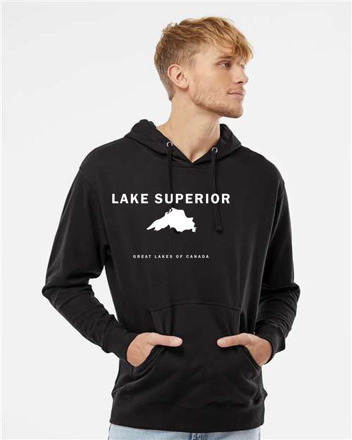 Lake Superior - Franklin Modern Hoodie, Black