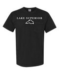 Lake Superior - Garamond Fashion T-Shirt, Black