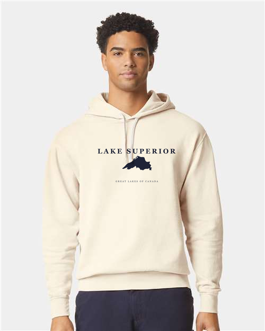 Lake Superior - Serif Classic Hoodie, Ivory