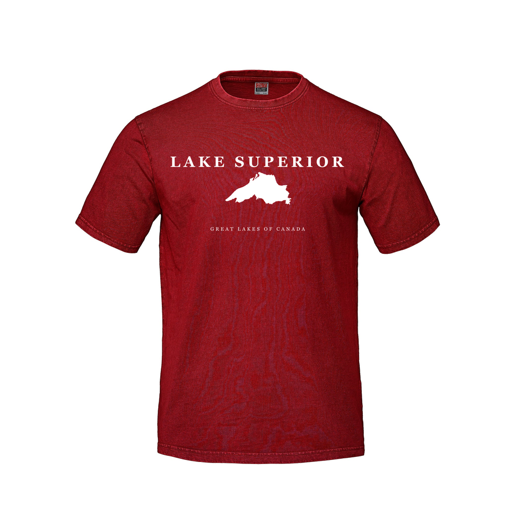 Lake Superior - Serif Classic T-Shirt, Red