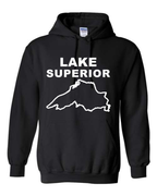 Lake Superior - Stacked Block Hoodie, Black