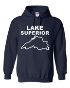 Lake Superior - Stacked Block Hoodie, Navy
