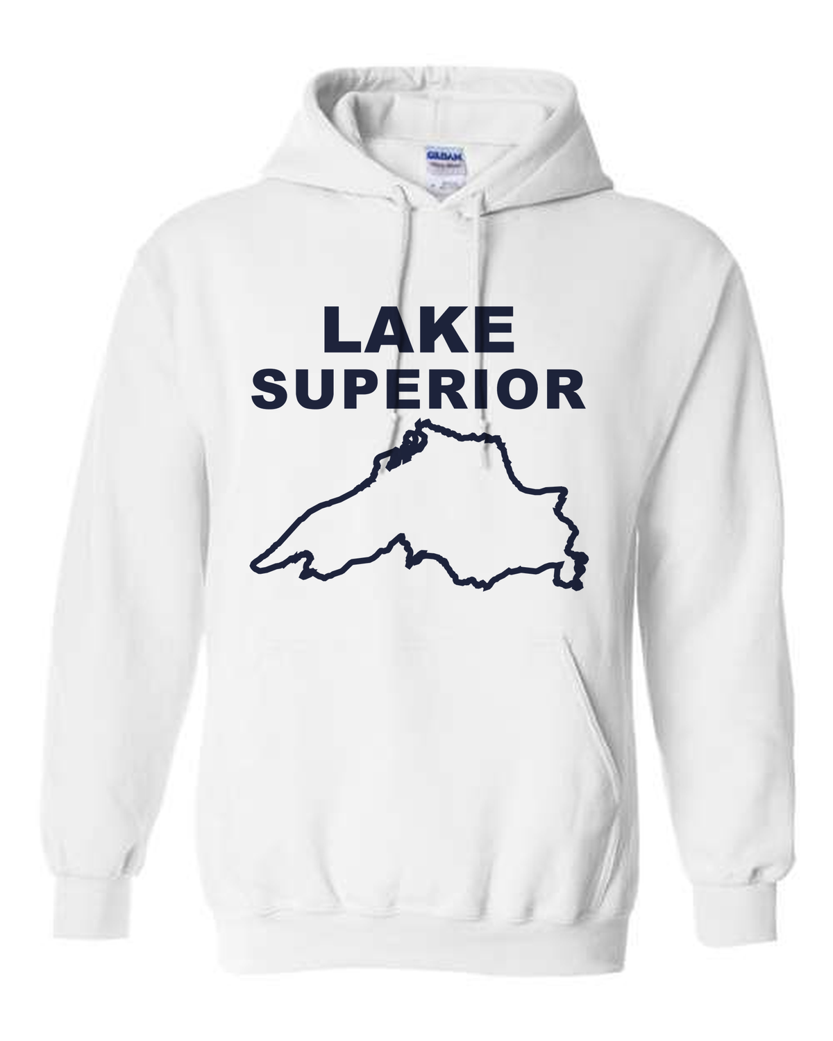 Lake Superior - Stacked Block Hoodie, White