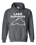 Lake Superior - Stacked Block Hoodie, Dark Heather