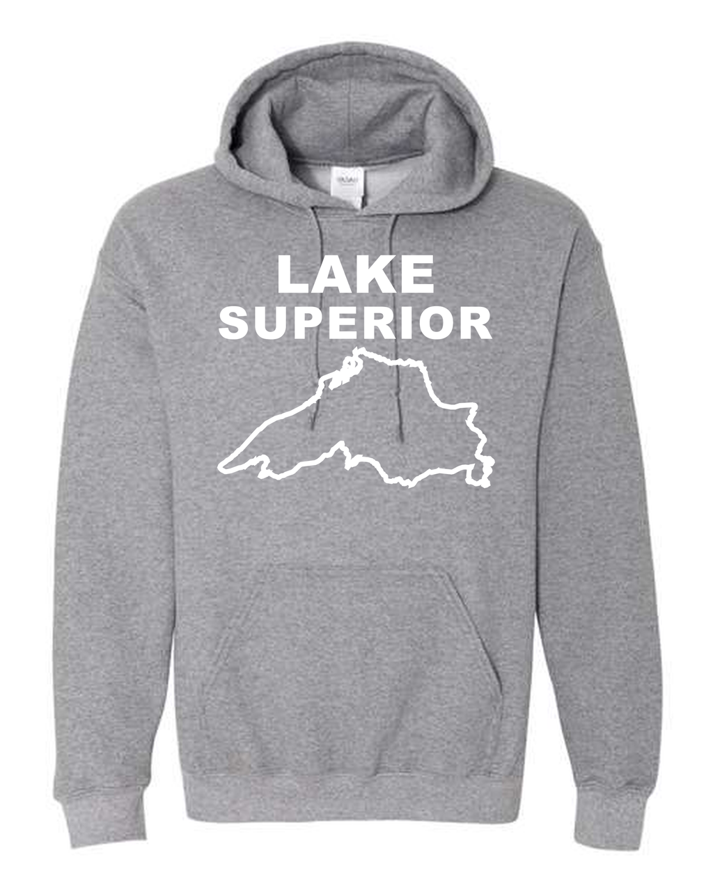 Lake Superior - Stacked Block Hoodie, Graphite Heather