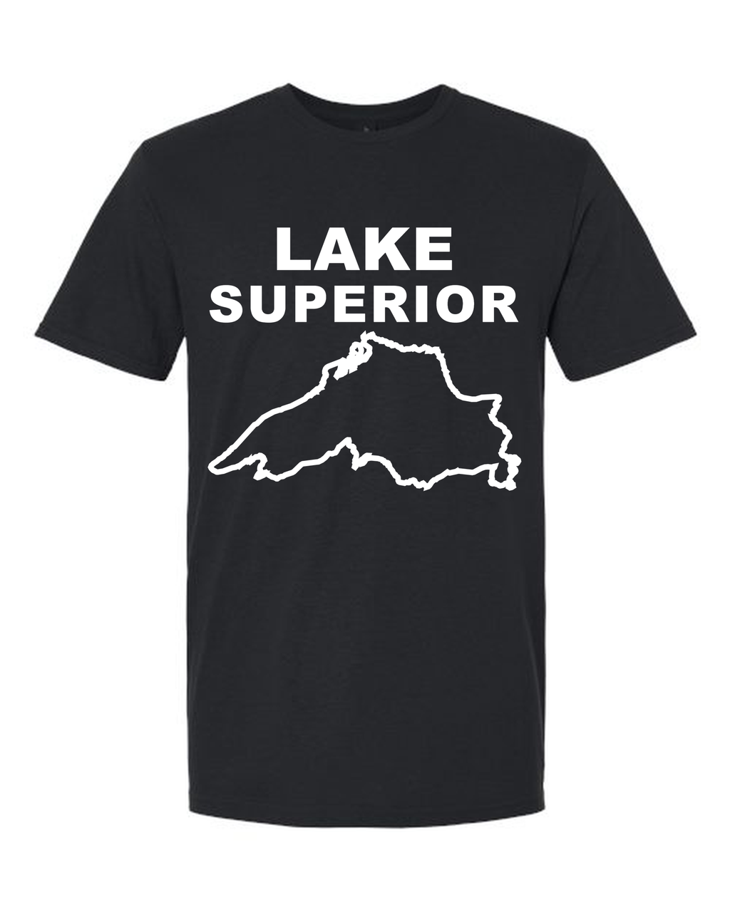 Lake Superior - Stacked Block T-Shirt, Black