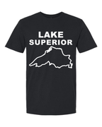 Lake Superior - Stacked Block T-Shirt, Black