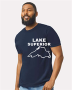 Lake Superior - Stacked Block T-Shirt, Navy