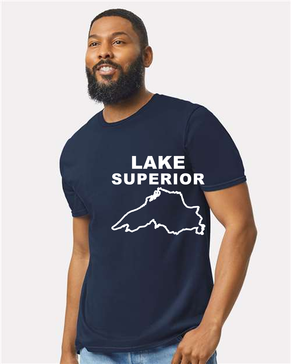 Lake Superior - Stacked Block T-Shirt, Navy