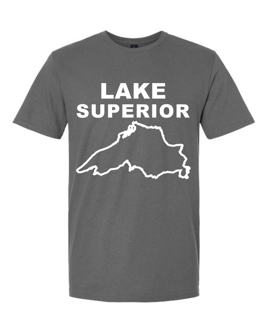 Lake Superior - Stacked Block T-Shirt, Charcoal