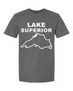 Lake Superior - Stacked Block T-Shirt, Charcoal