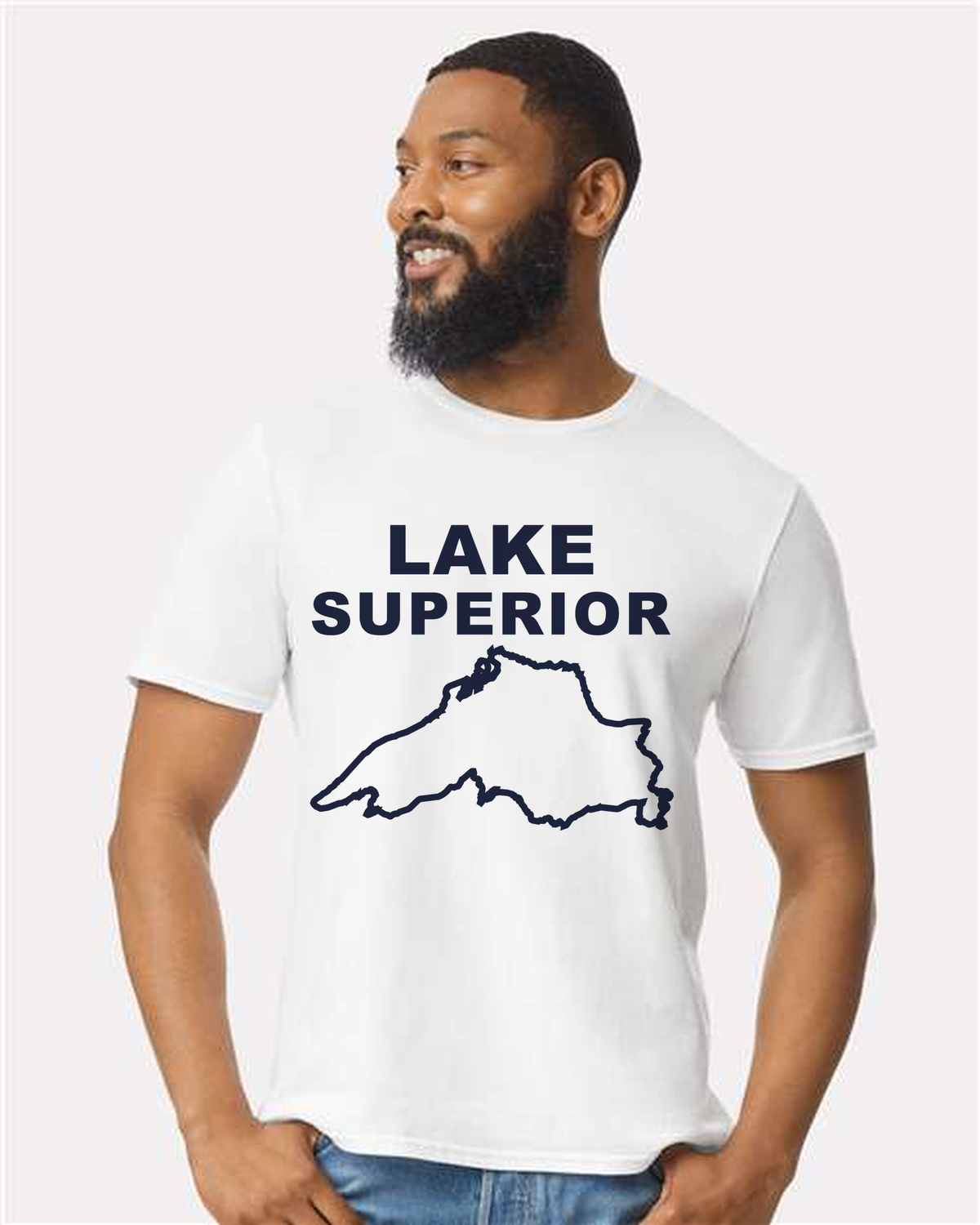 Lake Superior - Stacked Block T-Shirt, White